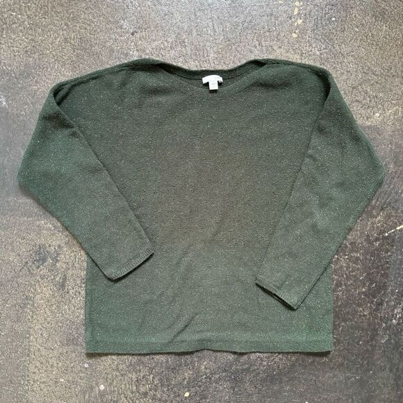 J. Jill Women’s Green Sweater Size Large Cotton Blend Essential Style Speckled - Picture 1 of 12